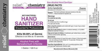 Relief C Anti-bacterial Hand Sanitizer 1gal (Relief C Anti Bacterial Hand Sanitizer 1gal)